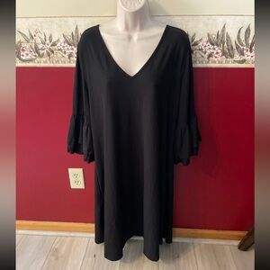 Elegant Black V-Neck Dress